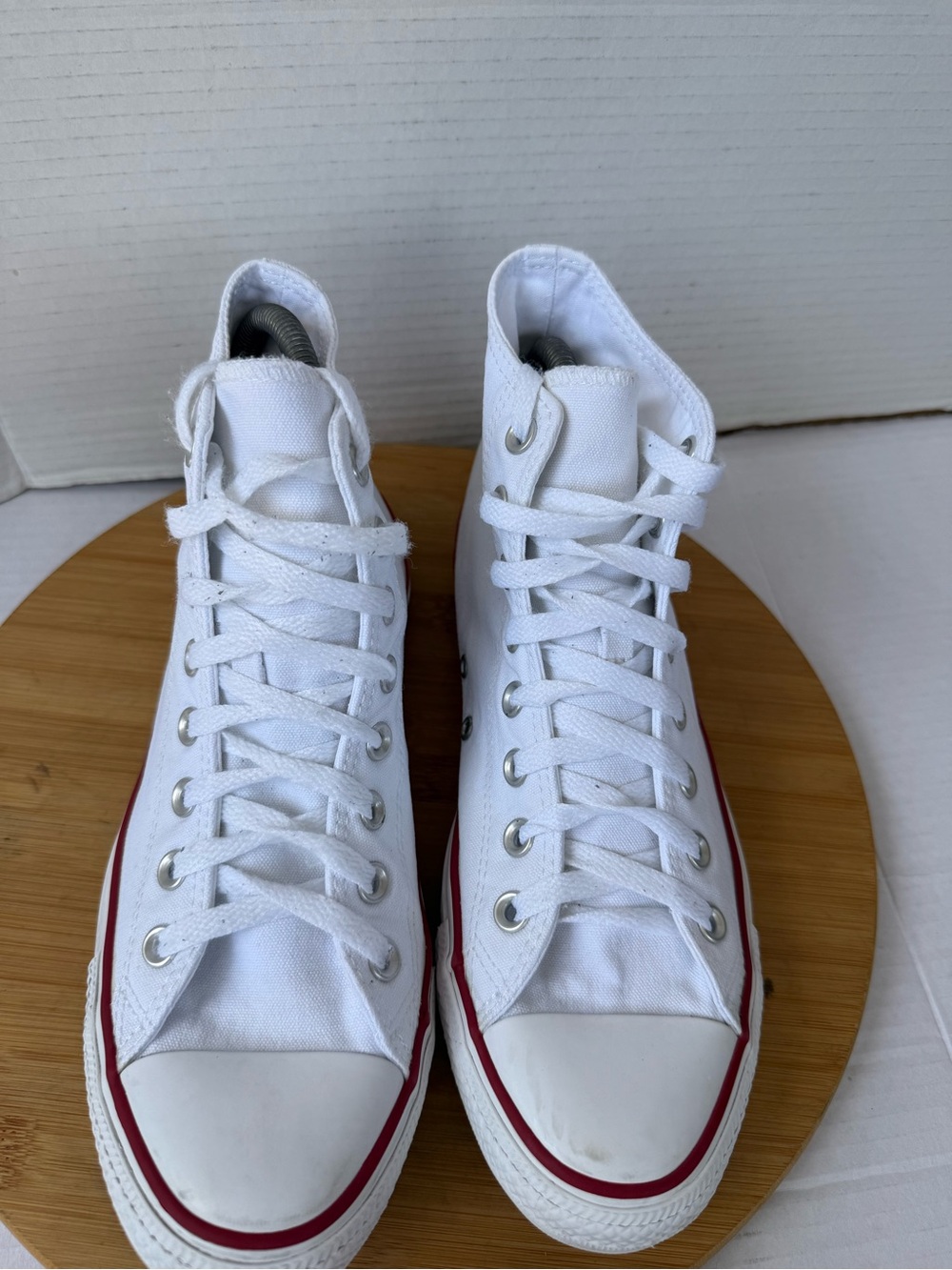 Converse Chuck Taylor All Star Hi Mens Size 8 White Red Athletic Shoes Sneakers - Picture 7 of 13